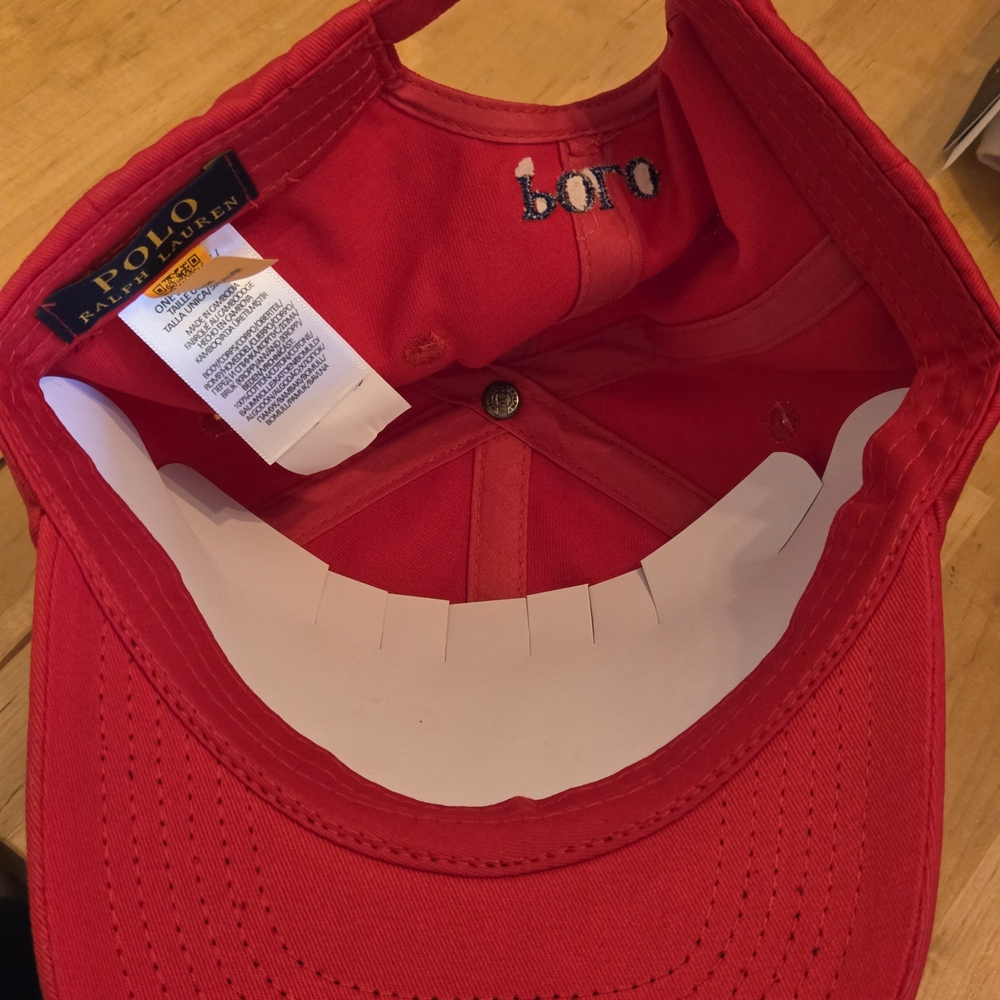 Red W/ Navy Horse Polo Hat - Picture 4 of 6